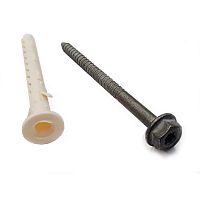 Дюбель фасадный 10x100 Fasty BFK-STBf с бортиком со стопорным шурупом с пресс-шайбой ТДЦ покрытие картинка